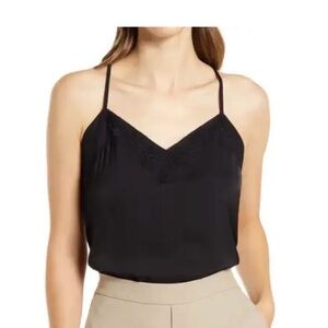 Nwt halogen racerback lace cami black Medium